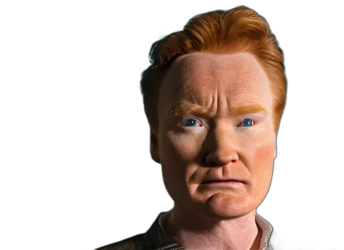 face, mask, 3d render, photorealistic, cartoon, conan, brien, brian transparent PNG cut-out