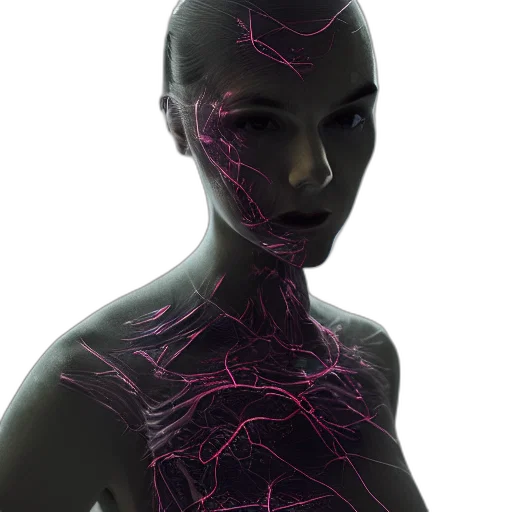 robot, mask, dress, face, cyberpunk, 3d render, concept art, photorealistic transparent PNG cut-out