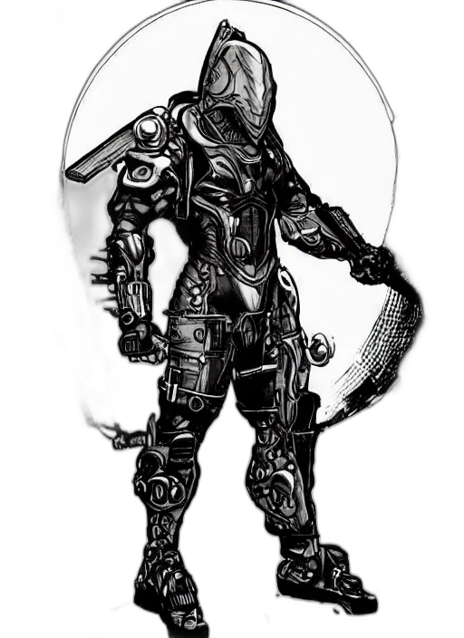 robot, mask, staff, weapon transparent PNG cut-out