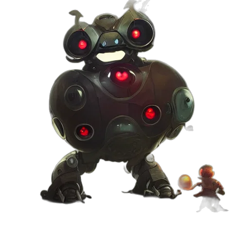 robot, creature, staff, animal transparent PNG cut-out