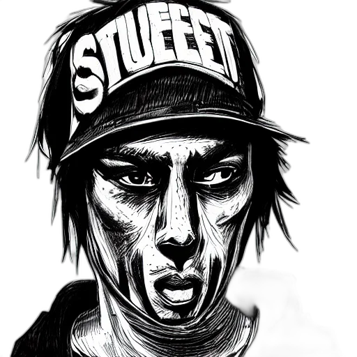 face, hat, mask, comic book art transparent PNG cut-out