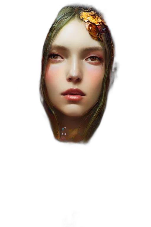 face, mask, crown, hat, photorealistic, fantasy art, concept art, oil painting transparent PNG cut-out