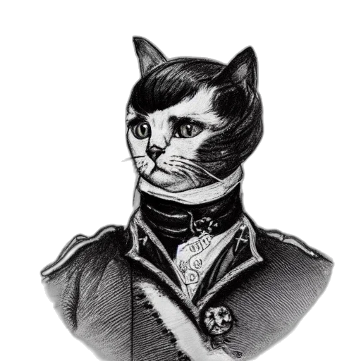 staff, animal, face, jacket, photorealistic, pencil sketch, concept art, hatched transparent PNG cut-out