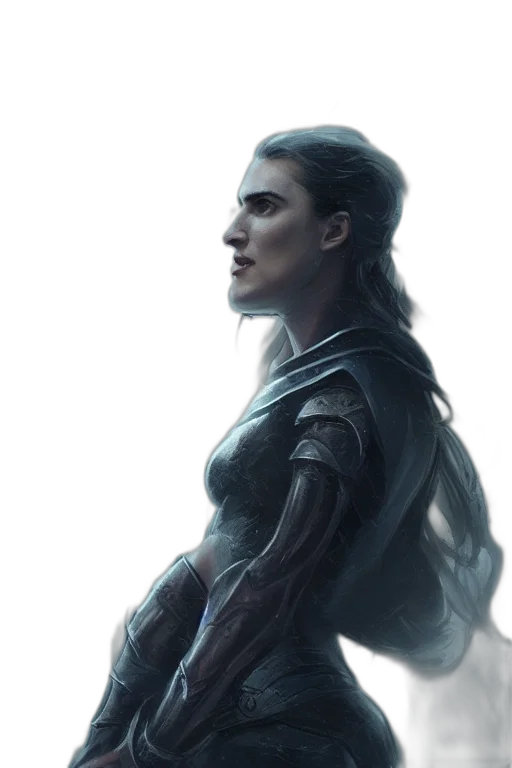 concept art, fantasy art, comic book art, photorealistic, blue, portrait, katie, mcgrath transparent PNG cut-out