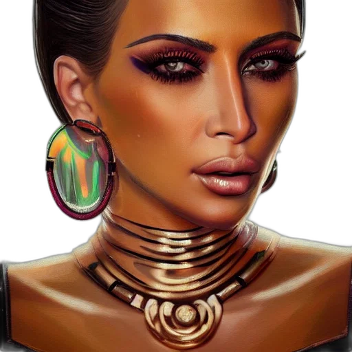 jewelry, face, crown, photorealistic, fantasy art, concept art, cartoon, earth tones transparent PNG cut-out
