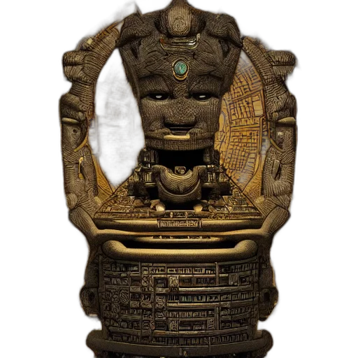 robot, crown, jewelry, mask, 3d render, concept art, fantasy art, tiki transparent PNG cut-out