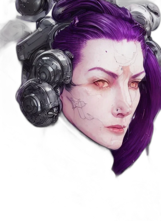 face, mask, robot, cyberpunk, fantasy art, concept art, watercolor, dark transparent PNG cut-out