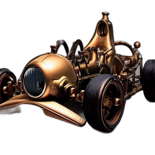 car, weapon, robot, crown, 3d render, concept art, photorealistic, steampunk transparent PNG cut-out