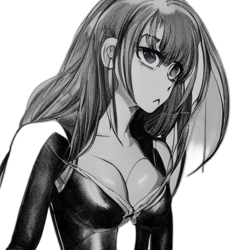 dress, robot, mask, staff, anime, cartoon, cyberpunk, concept art transparent PNG cut-out