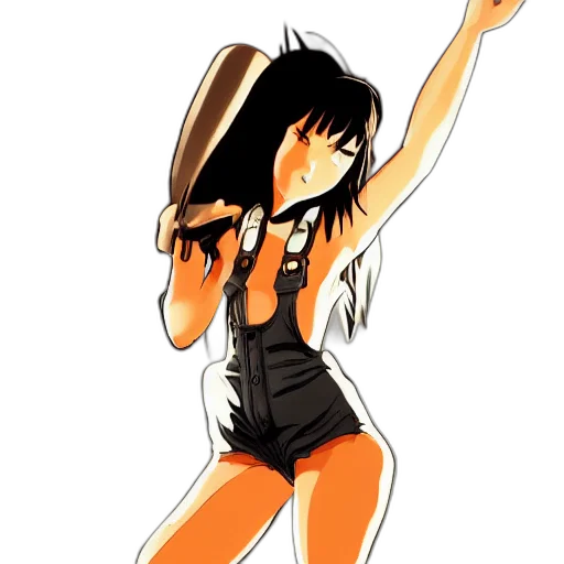 cartoon, anime, comic book art, concept art, full, body, pose, manga transparent PNG cut-out
