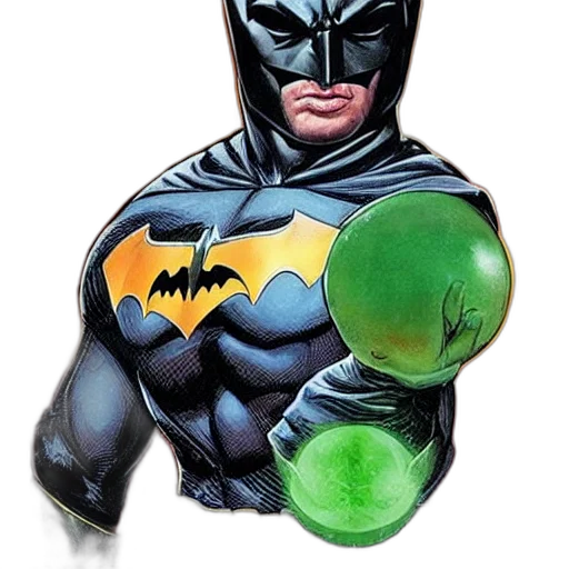 comic book art, concept art, photorealistic, green transparent PNG cut-out