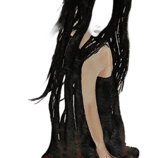 dress, hair, creature, mask transparent PNG cut-out