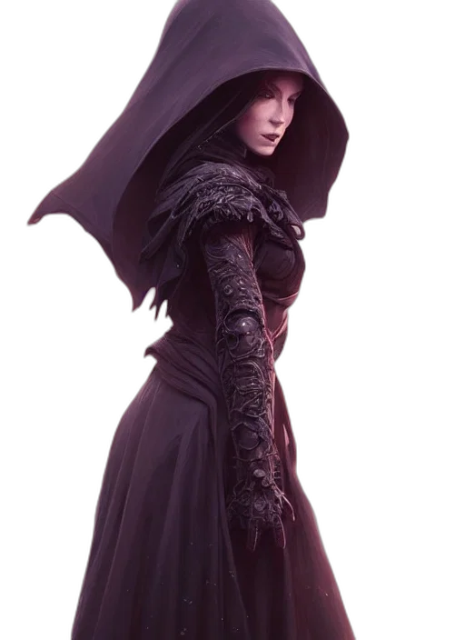 dress, hat, jacket, staff transparent PNG cut-out