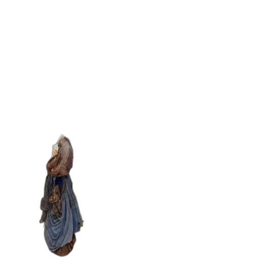 dress, hair, jacket, staff transparent PNG cut-out