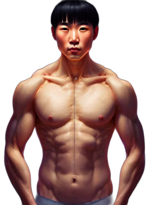 face, photorealistic, 3d render, concept art, oil painting, symmetry, portrait, chinese transparent PNG cut-out