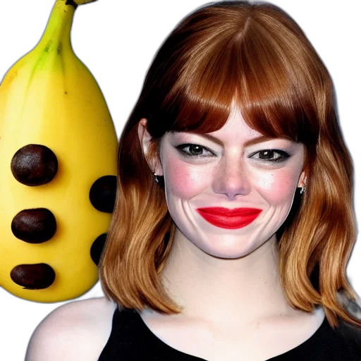 mask, face, photorealistic, banana, wearing, emma, stone, head transparent PNG cut-out