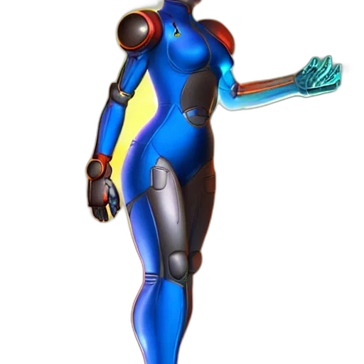 robot, staff, 3d render, concept art transparent PNG cut-out