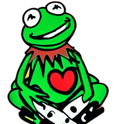staff, pixel art, cartoon, concept art, kermit, frog, style, romero transparent PNG cut-out