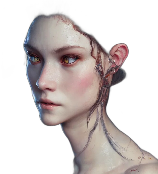 face, crown, robot, mask, photorealistic, fantasy art, concept art, oil painting transparent PNG cut-out