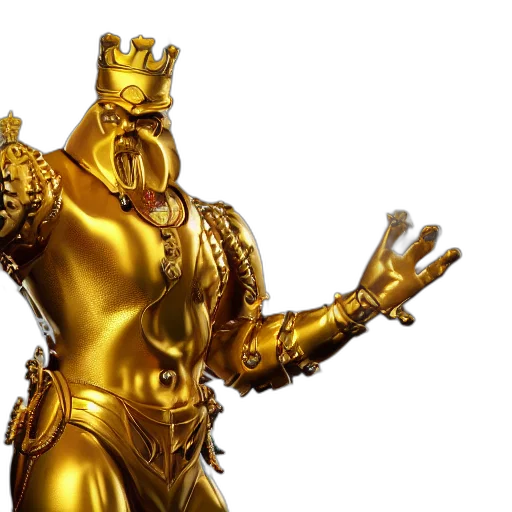 crown, robot, 3d render, concept art transparent PNG cut-out