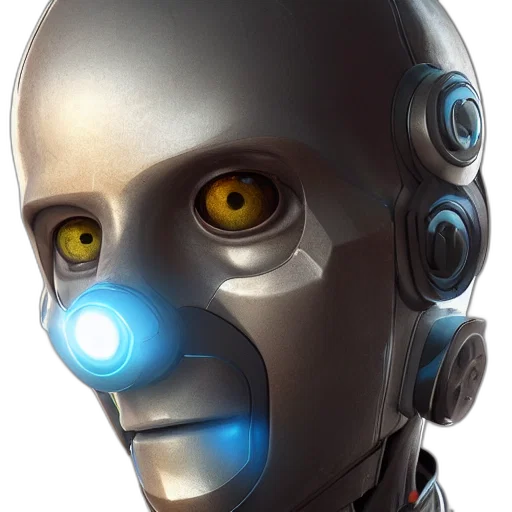 robot, mask, face, 3d render transparent PNG cut-out