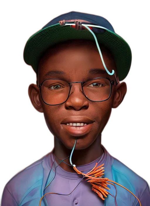 face, hat, staff, animal, photorealistic, concept art, cartoon, 3d render transparent PNG cut-out
