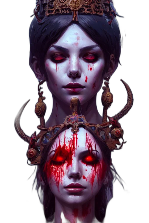 face, mask, crown, creature, concept art, fantasy art, cyberpunk, comic book art transparent PNG cut-out