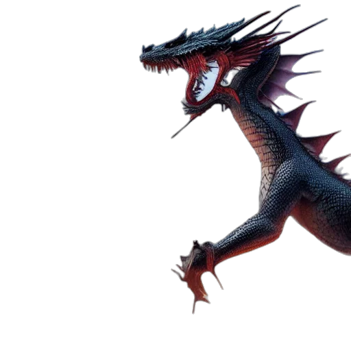dragon, creature, animal, sword, concept art, 3d render, fantasy art, pixel art transparent PNG cut-out