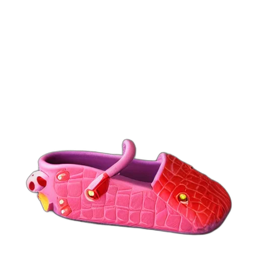 shoes, dragon, animal, creature, 3d render, photorealistic, vaporwave, peppa transparent PNG cut-out