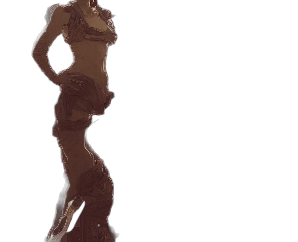 dress, staff, creature, robot, concept art, fantasy art, 3d render, pixel art transparent PNG cut-out