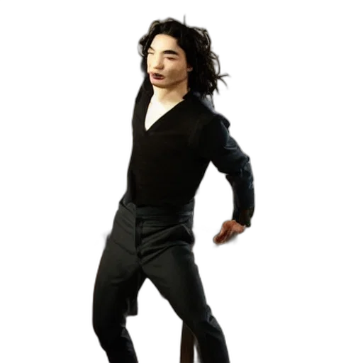 staff, hair, creature, jacket, photorealistic, 3d render, concept art, cartoon transparent PNG cut-out