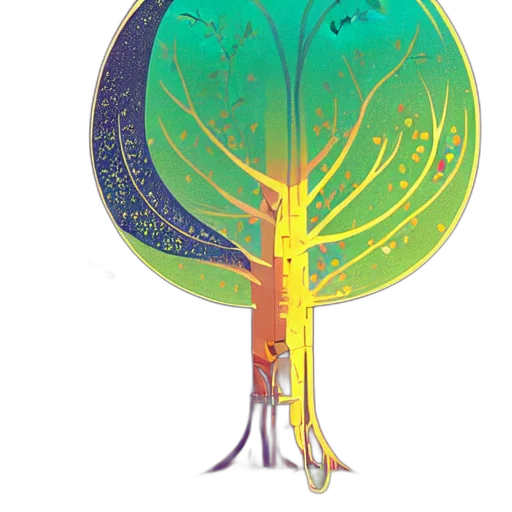 tree, umbrella, staff, crown, concept art, watercolor, pixel art, fantasy art transparent PNG cut-out