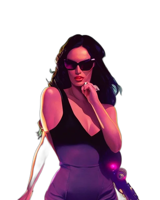 concept art, cyberpunk, comic book art, pixel art transparent PNG cut-out