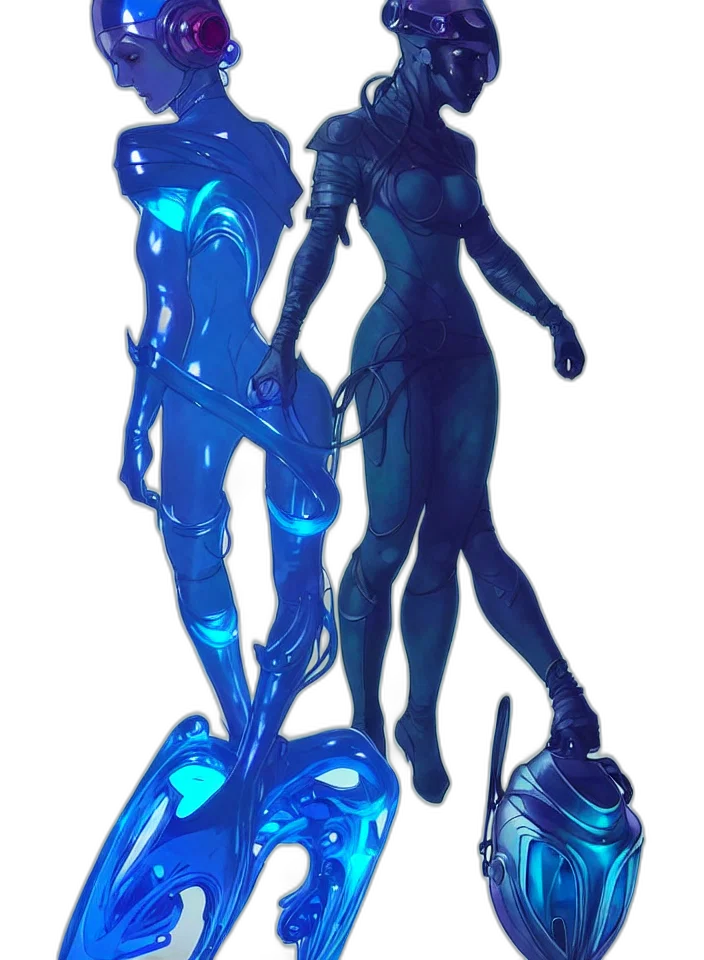 robot, dress, staff, creature transparent PNG cut-out