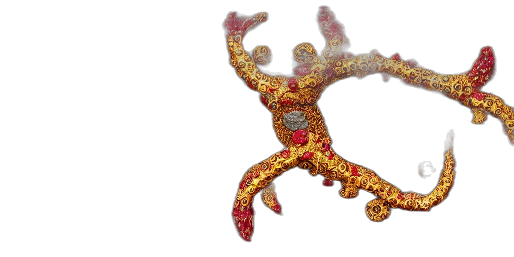 jewelry, crown, staff, mask, 3d render, concept art, large, five transparent PNG cut-out