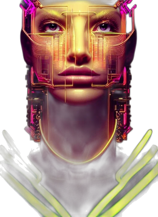 robot, face, mask, crown transparent PNG cut-out
