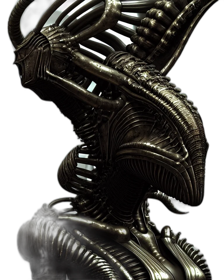 creature, robot, crown, animal, concept art, 3d render, outer space, epic transparent PNG cut-out