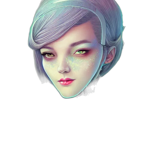 face, mask, robot, hat, fantasy art, concept art, photorealistic, watercolor transparent PNG cut-out
