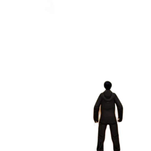 jacket, staff, robot, face, 3d render, concept art, photorealistic, pixel art transparent PNG cut-out