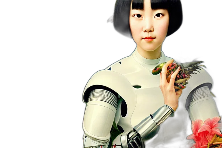 robot, photorealistic, 3d render, concept art transparent PNG cut-out