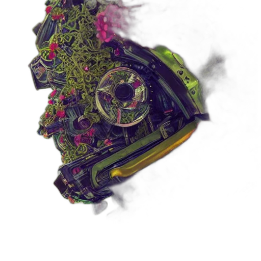 car, robot, flower, mask, concept art, photorealistic, 3d render, fantasy art transparent PNG cut-out