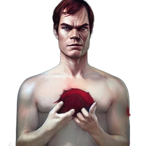 face, concept art, photorealistic, comic book art, fantasy art, red, dexter, morgan transparent PNG cut-out