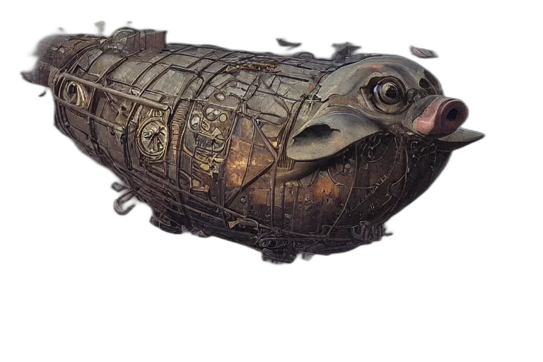 weapon, mask, bottle, animal, concept art, fantasy art, 3d render, photorealistic transparent PNG cut-out