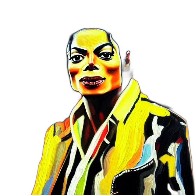 jacket, comic book art, cartoon, photorealistic, watercolor, michael, jackson, original transparent PNG cut-out