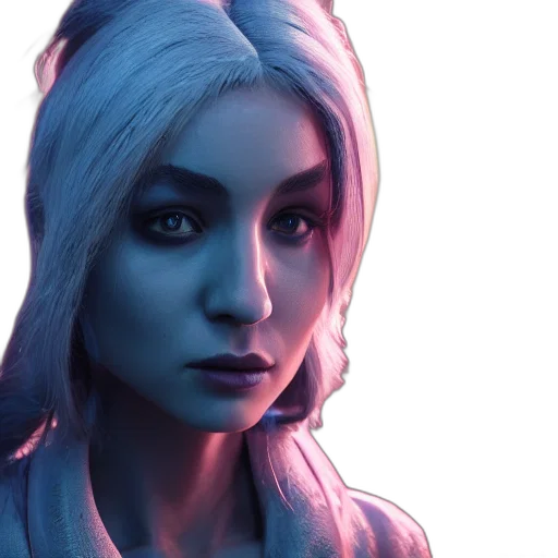 face, dragon, fantasy art, concept art, comic book art, anime, neon lights, blue transparent PNG cut-out