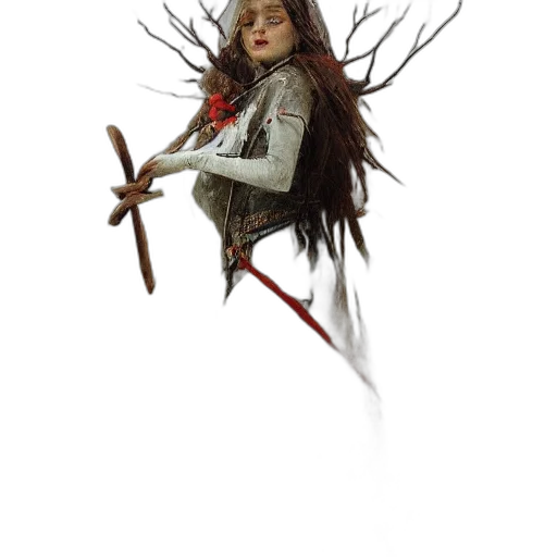 staff, hair, sword, creature transparent PNG cut-out