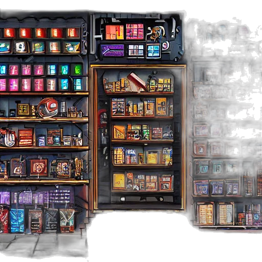 concept art, fantasy art, cyberpunk, pixel art transparent PNG cut-out