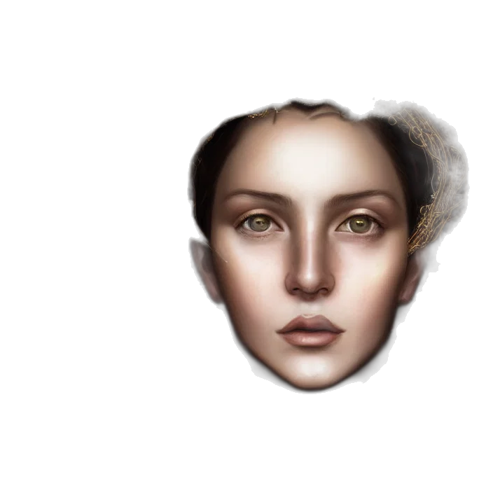 face, mask, crown, jewelry, photorealistic, 3d render, concept art, fantasy art transparent PNG cut-out
