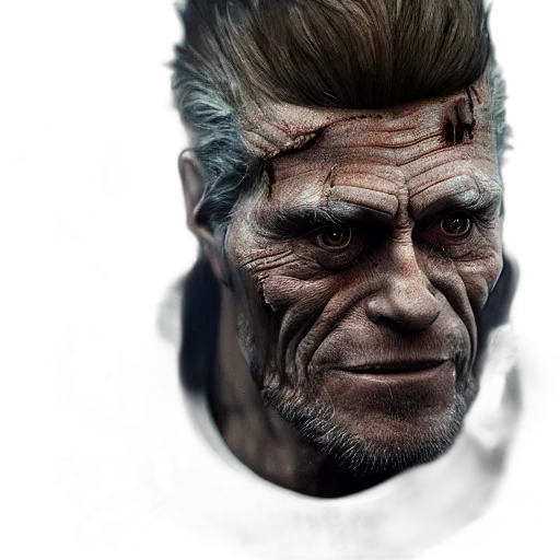 face, mask, creature, staff, concept art, cyberpunk, photorealistic, 3d render transparent PNG cut-out