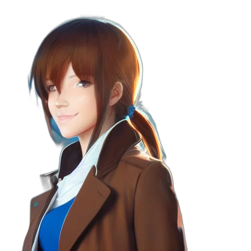 jacket, staff, face, robot, anime, concept art, photorealistic, pixel art transparent PNG cut-out